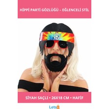 Letsii Siyah Saçlı Bandana Hippi Parti Gözlüğü