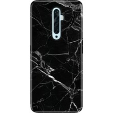 Nurdic Oppo Reno 2z Uyumlu Kılıf Silikon Desenli Resimli Kapak Mermer Siyah