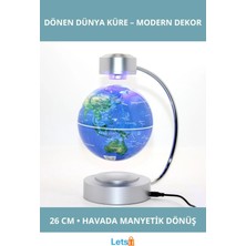 Letsii Mıknatıslı Dönme Özellikli Dünya Küre 26 cm Dekoratif Öğesi
