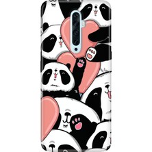 Nurdic Oppo Reno 2z Uyumlu Kılıf Silikon Desenli Resimli Kapak Sevimli Panda