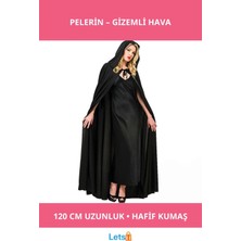 Letsii Siyah Renk Kapşonlu Pelerin Kostüm Partileri Için Ideal
