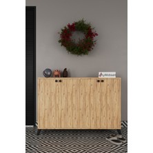 Aymobsan Artemis 4 Kapaklı Modern Tasarımlı 3 Raflı Suntalam Ayakkabılık Atlantik Çam