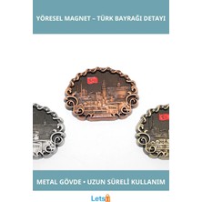 Letsii Istanbul Yöresel Magnet Türk Bayrağı Detaylı Şık Metal Dekoratif Hediye