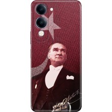 Nurdic Vivo Y04 Kılıf Renkli Silikon Baskılı Tpu M.k Atatürk
