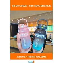 Letsii Ergonomik Hafif 1600 ml Tritan Su Matara Sızdırmaz Kapak