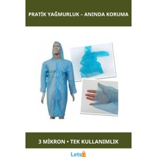 Letsii Su Geçirmez Pratik Yağmurluk Tekli 140X150 cm