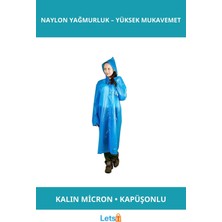 Letsii Su Geçirmez Mavi Kalın Naylon Yağmurluk