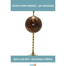 Letsii Şık Pirinç Dünya Küre Kemikli Dekoratif Aksesuar 50X12 cm