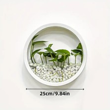 Türker Modern Stil Duvar Bitki Saksısı Set Halinde (2 Adet Yapay Çiçek , 300GR Beyaz Çakıl Taşı )