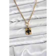 Çarşı Point 316l Çelik Zincir Gold Renk Vintage Model Kadın Kolye