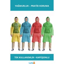Letsii Tek Kullanımlık Su Geçirmez Yağmurluk 1 Adet