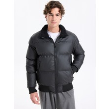 Lee Cooper Lonnie Erkek Suni Deri Şişme Mont Siyah