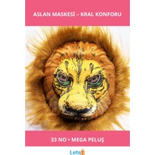 Letsii Kahverengi Yeleli Mega Peluş Aslan Maskesi 33 No