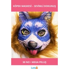 Letsii Kahverengi Saçlı Mavi Yüz Sevimli Köpek Maskesi 30 No