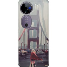 Nurdic Vivo V40 5g Kılıf Vivo V40 Desenli Silikon Kırmızılı Kadın