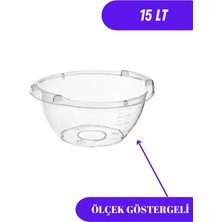 Loremp Şeffaf Badya Leğen Ölçek Göstergeli 15 Lt