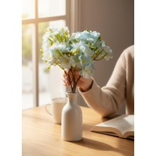 Nettenevime Yapay Çiçek Mavi Yasemin Çiçeği Demeti 4 Dallı Buket 40*20CM