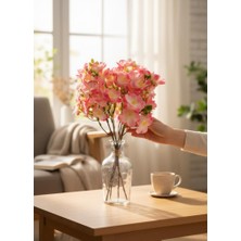 Nettenevime Yapay Çiçek Pembe Yasemin Çiçeği Demeti 4 Dallı Buket 40*20CM