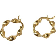 Genel 15MM Burgu Halka Küpe 14 Ayar Altın Hd Videolu