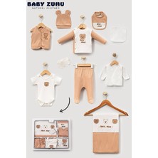 Milays Erkek Bebek 0-3 Ay Organik Pamuk Only Bear  Nakışlı 10 Lu Premium Set