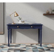 Wooding Mobilya 100 cm Masif Lacivert Tornalı Çalışma Masası
