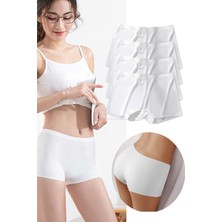Venüs Shopping 4 Adet Kadın Dikişsiz Görünmez Iz Yapmaz Mini Şort Boxer Beyaz