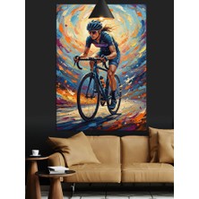 Karizma Tablo Bisiklet Süren Kadın Silüeti Dekoratif Kanvas - Mdf Ahşap Tablo