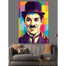 Karizma Tablo Charlie Chaplin Ünlü Portre Dekoratif Kanvas - Mdf Ahşap Tablo