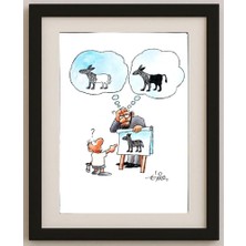Karikatural Erico Junqueira Ayres 29X21CM Orijinal Karikatür Tablo