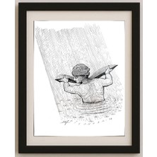 Karikatural Ali Divandari 29X21CM Orijinal Karikatür Tablo