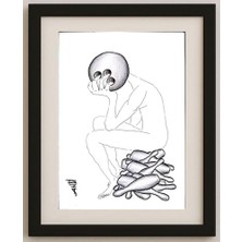 Karikatural Andy Chaushu 29X21CM Orijinal Karikatür Tablo