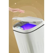 Datatek Akıllı Teknolojik Sensörlü Çöp Kovası Işık Antibakteriyel Koku Geçirmez Ofis Banyo Mutfak 20L Uv