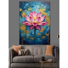 Karizma Tablo Nilüfer Çiçeği Lotus Sanatı Dekoratif Kanvas - Mdf Ahşap Tablo