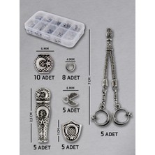 Mihra Takı Tasarım 5 Adet Çiftli Ayyıldız Püskül Seti - Doğal Taş | Epoksi Tesbih ve Takı Yapımı Için Şık ve Dayanıklı