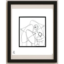 Karikatural Mehdi Zarnoosheh Farahani 20X20CM Orijinal Karikatür Tablo