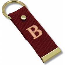 Tesbihane Çelik Tokalı - Öğrenciye Özel Askı Etiketi - Bordo - Dayanıklı Kumaş Üzerine Harf - Sembol Nakışlı