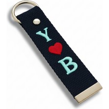 Tesbihane Çelik Toka - Öğrenciye Özel Askı Etiketi - Lacivert - Dayanıklı Kumaş Üzeri 2 Harf - Sembol Nakışlı