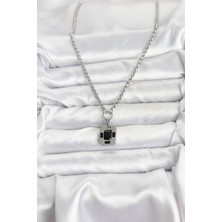 316L Çelik Zincir Gümüş Renk Vintage Model Kadın Kolye - Bamido