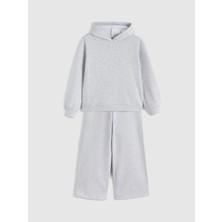 LC Waikiki Lcw Kids Gri Kapüşonlu Kız Çocuk Eşofman Takım