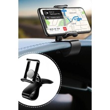 Gampus Portatif Sağlam Araba Gösterge Üstüne Takılan 360 Oynar Başlı Telefon Tutucu Klipsi