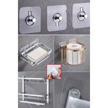 Gampus Süper Güçlü Çerçeve Askısı Pin Delgisiz Vidalı Tırnak Kanca Yapışkanlı Raf Tutucu Askı