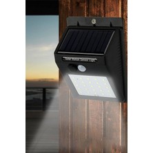 Gampus Işık Sensörlü Güneş Enerjili Solar Duvar Kapı Kamp Bahçe Lambası Fotoselli Projektör 20LED Lambalı