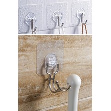 Gampus 5 Adet Kendinden Yapışkanlı Şeffaf Askı Pratik Suya Dayanıklı Sağlam Banyo Askısı