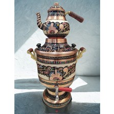 Işlemeli Bakır Semaver-Elektrikli Bakır Semaver