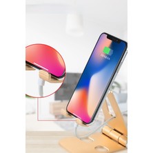 Gampus Katlanabilir Alüminyum Masaüstü Telefon Tablet Standı Kaliteli Sarsılmaz Gold