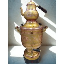 Işlemeli Bakır Semaver-Elektrikli Bakır Semaver