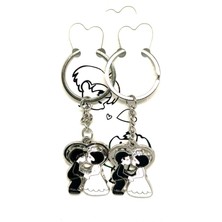 Gampus Nikah Hatırası Gelin Damat Anahtarlık 2li Set Zarif Çift Anahtarlık Davetiyeye Takılabilir