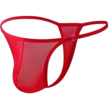 Venüs Shopping Erkek  Kırmızı Transparan Tanga Iç Giyim