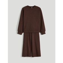 LC Waikiki Lcw Kids Mürdüm Bisiklet Yaka Kız Çocuk Sweatshirt ve Eşofman Altı