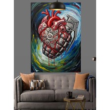 Karizma Tablo El Bombası Kalp Sanatı Dekoratif Kanvas - Mdf Ahşap Tablo